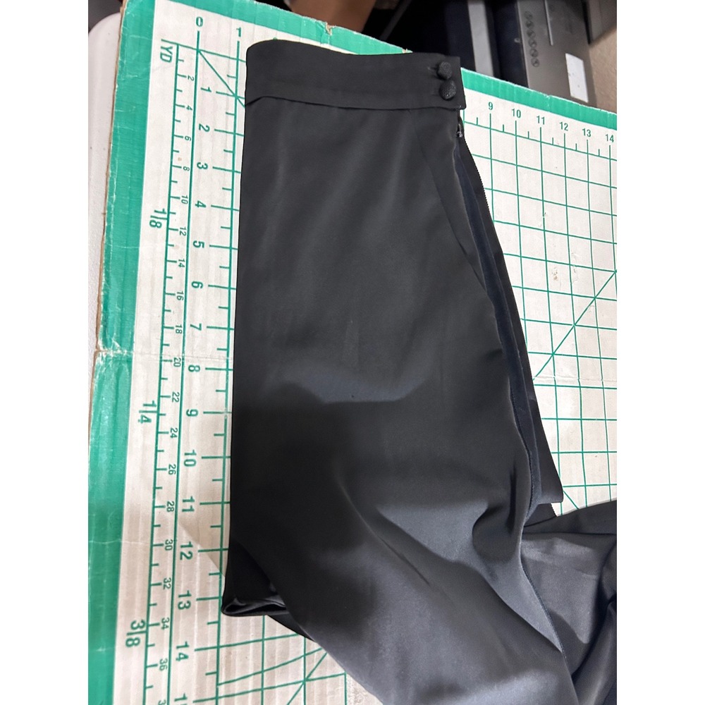 NBD XXS High Waisted Wide Leg Satin Trousers Black Formal Dress Pants Side Zip - Picture 6 of 13